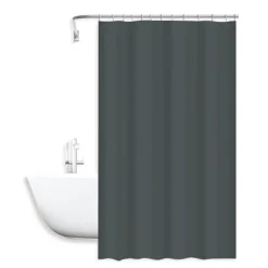 TENDA DOCCIA ANTIMUFFA IMPERMEABILE 240X200CM CON ANELLI BAGNO GRIGIO SCURO 79719