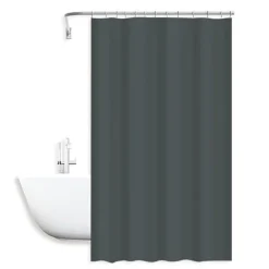 TENDA DOCCIA ANTIMUFFA IMPERMEABILE 180X200CM CON ANELLI BAGNO GRIGIO SCURO 79718