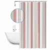 TENDA DOCCIA ANTIMUFFA RIGHE ROSA IMPERMEABILE 180X200 CM CON ANELLI BAGNO 59813