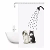 TENDA DOCCIA IMPERMEABILE 180X200 CM CON 12 ANELLI VASCA BAGNO CANE GATTO 87093