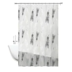 TENDA DOCCIA IMPERMEABILE TESSUTO PVC 12 GANCI IN PLASTICA PIUME 180X220CM 69509