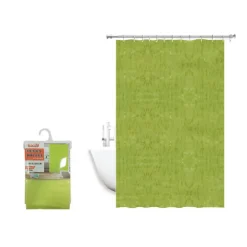 TENDA DOCCIA VASCA ANTIMUFFA IMPERMEABILE VERDE 2D 180 X 220 CM CON ANELLI 52131