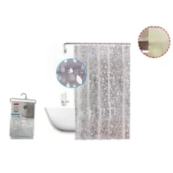 TENDA DOCCIA VASCA ANTIMUFFA IMPERMEABILE BIANCA CON SASSOLINI 180 X 200CM 59525