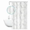 TENDA DOCCIA VASCA BAGNO IMPERMEABILE MARMO BIANCO 240X200CM CON 12 ANELLI 87594