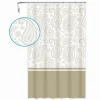 TENDA DOCCIA VASCA BAGNO 12 ANELLI 180 X 200CM MOTIVO PAISLEY ETNICO BEIGE 87583