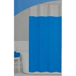 TENDA DOCCIA VASCA BAGNO PEVA CON 12 GANCI 180 X 200CM TRASPARENTE CELESTE 69494