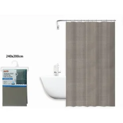 TENDA DOCCIA VASCA BAGNO EFFETTO 3D NIDO D'APE TORTORA 240X200 CM 12 GANCI 87604