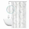 TENDA DOCCIA VASCA BAGNO IMPERMEABILE MARMO BIANCO 180X200CM CON 12 ANELLI 87593