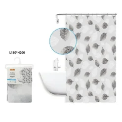 TENDA DOCCIA VASCA BAGNO 180 X 200 CM IN PEVA FANTASIA FOGLIE IMPERMEABILE 59807