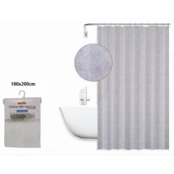 TENDA DOCCIA VASCA BAGNO DESIGN A EFFETTO VORTICI 180X200 CM CON 12 ANELLI 87096