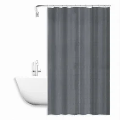TENDA DOCCIA VASCA BAGNO EFFETTO 3D A NIDO D'APE GRIGIO 240X200CM 12 GANCI 87606