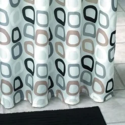 TENDA DOCCIA VASCA BIANCA IN POLIESTERE 180 X 200CM TENDINA BAGNO CON GANCI