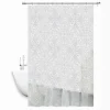 TENDA DOCCIA VASCA BIANCA IMPERMEABILE PVC 180 X 200CM DECORATA CON FOGLIE 69513