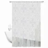 TENDA DOCCIA VASCA BIANCA IMPERMEABILE PVC 240 X 200CM DECORATA CON FOGLIE 69514