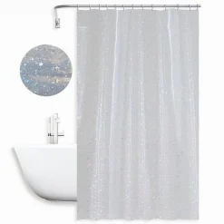 TENDA DOCCIA VASCA DA BAGNO EFFETTO CIELO STELLATO CON 12 GANCI 180X180 CM 87185