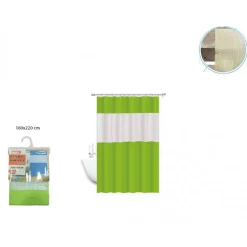 TENDA DOCCIA VASCA IMPERMEABILE ANTIMUFFA VERDE 3D 180 X 220 CM GIUNTURA 52134