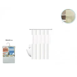 TENDA DOCCIA VASCA IMPERMEABILE ANTIMUFFA BIANCO 3D 180 X 220 CM GIUNTURA 52134