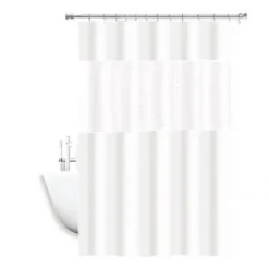 TENDA DOCCIA VASCA IMPERMEABILE ANTIMUFFA BIANCO GIUNTURA 180 X 200 CM 3D 52133