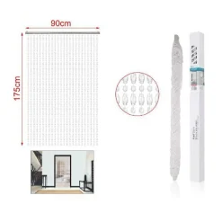 TENDA FILI CON PERLINE TRASPARENTI SUPPORTO PER PORTA 90X175CM MOSCHIERA 2002910