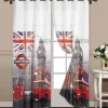 TENDA LONDON LONDRA BRITISH UK PANNELLO ANELLI ARREDO PORTA FINESTRA BASTONE