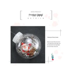 TENDA LUMINOSA 10 PALLINE DI NATALE 3 METRI CON NEVE LUCE LED CALDA FREDDA RGB