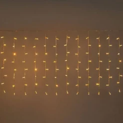 TENDA LUMINOSA DI NATALE LED ESTERNO LUCI 120 LED 3 MT X 0,75 CM BIANCO CALDO