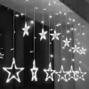 TENDA LUMINOSA NATALIZIA LED CON STELLE BIANCO FREDDO 2MT ESTERNO PROLUNGABILE
