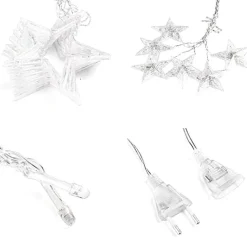 TENDA LUMINOSA NATALIZIA LED CON STELLE BIANCO FREDDO 2MT ESTERNO PROLUNGABILE