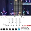 TENDA LUMINOSA NATALIZIA 115LED STELLE LUCE MULTICOLORE CAVO TRASPARENTE XC-3002