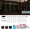 TENDA LUMINOSA NATALIZIA 135LED LUCE CALDA + ROSA FISSA CAVO TRASPARENTE XC-4826