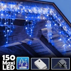 TENDA LUMINOSA NATALIZIA 150 LED CON FLASH LUCE BLU 3MT ESTERNO PROLUNGABILE