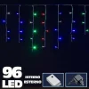 TENDA LUMINOSA NATALIZIA 96 LED LUCE MULTICOLOR 3 METRI ESTERNO LUCI CAVO 5 MT