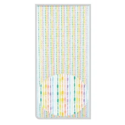 TENDA MOSCHIERA CON FILI PERLINE DECORO MULTICOLORE IN PVC 140X230CM TPL20 017338
