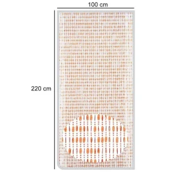 TENDA MOSCHIERA CON FILI PERLINE COLORE MARRONE IN PVC 100X220 CM DECORO TPL10 017330