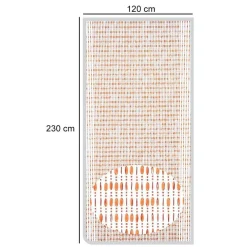 TENDA MOSCHIERA CON FILI PERLINE COLOR COGNAC IN PVC 120X230CM DECORO TPL11 017331