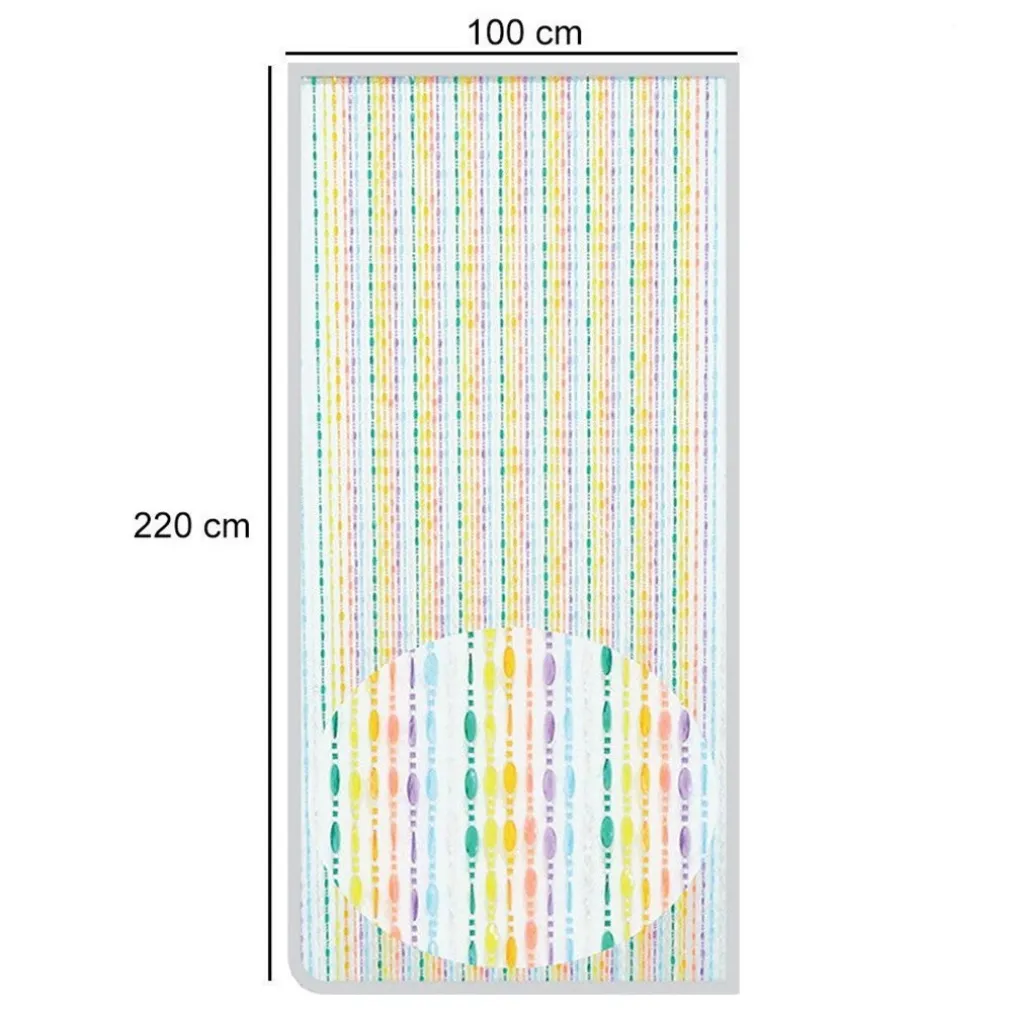 TENDA MOSCHIERA CON FILI PERLINE DECORO MULTICOLORE IN PVC 100X220CM TPL04 017336