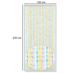 TENDA MOSCHIERA CON FILI PERLINE DECORO MULTICOLORE IN PVC 120X230CM TPL07 017337