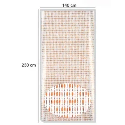 TENDA MOSCHIERA CON FILI PERLINE COLOR COGNAC IN PVC 140X230 CM DECORO TPL22 017332