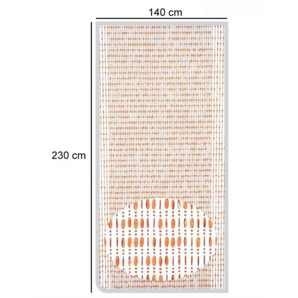 TENDA MOSCHIERA CON FILI PERLINE COLOR COGNAC IN PVC 140X230 CM DECORO TPL22 017332