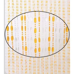 TENDA MOSCHIERA CON PERLINE BICOLORE TRASPARENTE-ARANCIO IN PVC 100X220CM TPL66 017342