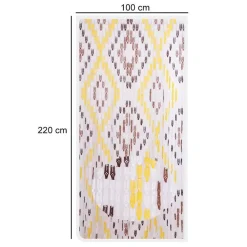 TENDA MOSCHIERA CON PIASTRINE IN PVC DECORO ROMBO MARRONE 100X220CM TPL13 017347