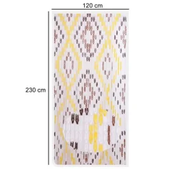 TENDA MOSCHIERA CON PIASTRINE IN PVC DECORO ROMBO MARRONE 120X230CM TPL16 017348