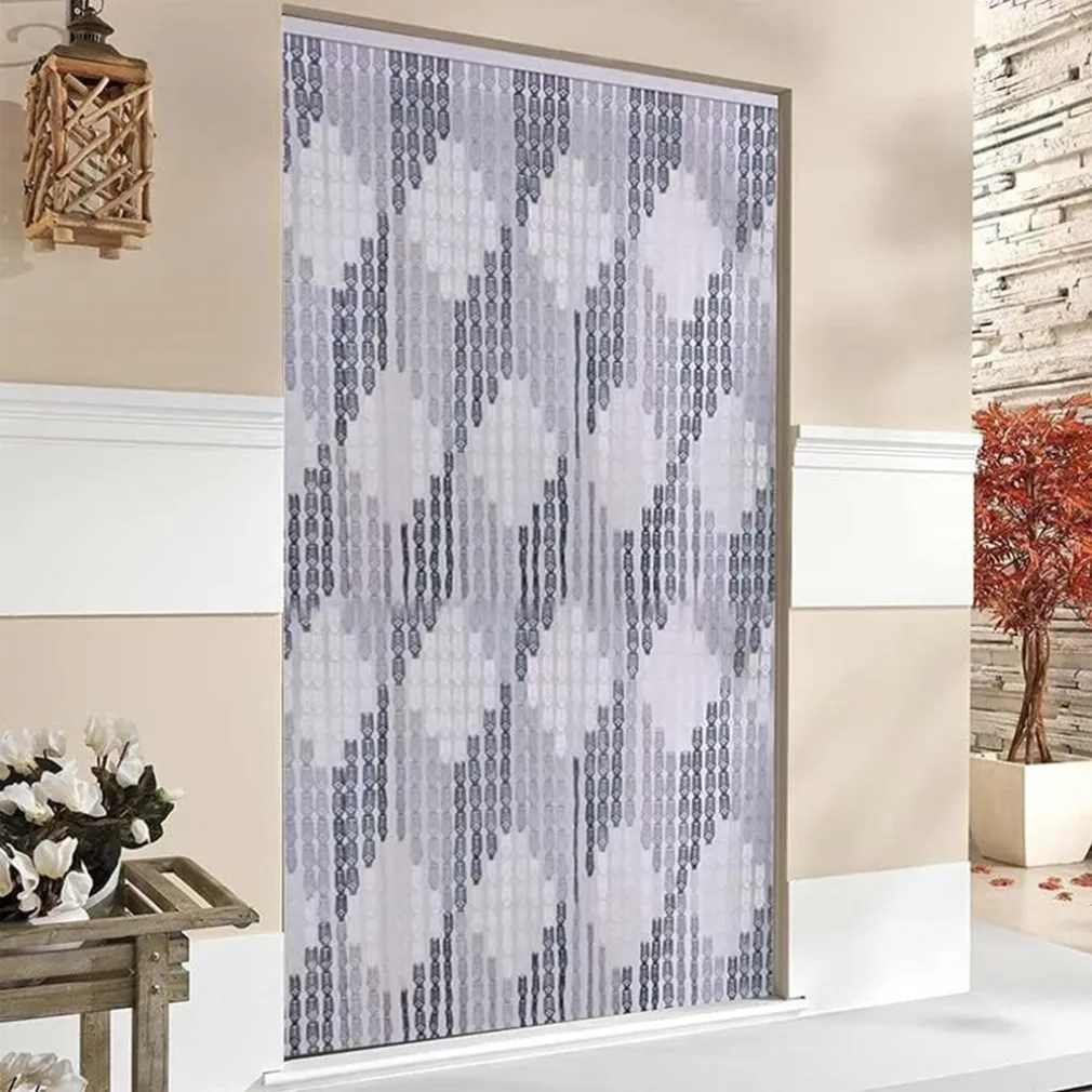 TENDA MOSCHIERA CON PIASTRINE BICOLORE BIANCO-GRIGIA IN PVC 140X230 CM TPL72 017391