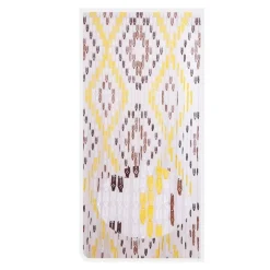 TENDA MOSCHIERA CON PIASTRINE IN PVC DECORO ROMBO MARRONE 140X230CM TPL25 017392