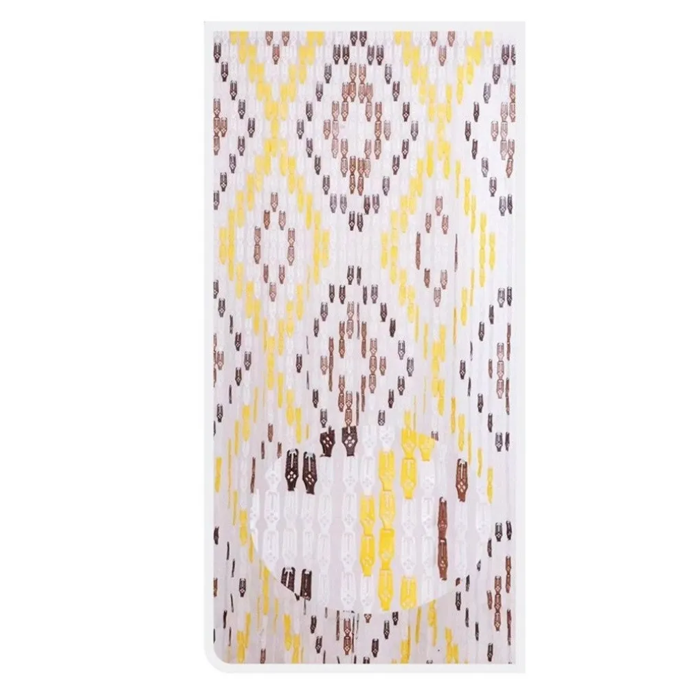 TENDA MOSCHIERA CON PIASTRINE IN PVC DECORO ROMBO MARRONE 140X230CM TPL25 017392