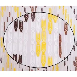 TENDA MOSCHIERA CON PIASTRINE IN PVC DECORO ROMBO MARRONE 140X230CM TPL25 017392