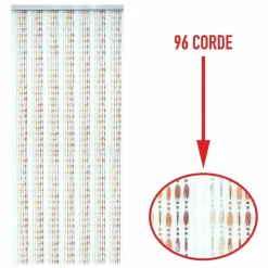 TENDA MOSCHIERA PORTA FINESTRA 120 X 230 CM 96 CORDE FILI PERLINE COLORATE