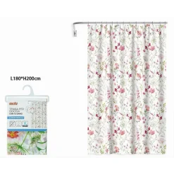 TENDA PER DOCCIA ANTIMUFFA IMPERMEABILE 180X200CM CON 12 ANELLI BAGNO FIORI 69916