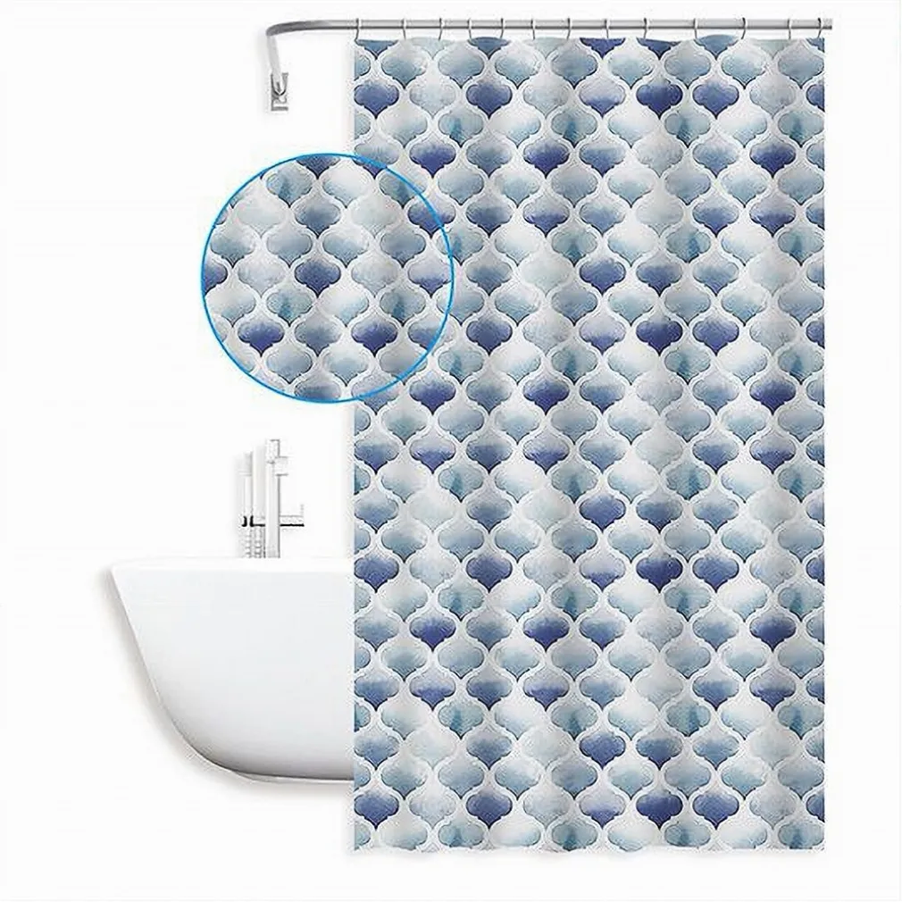 TENDA PER DOCCIA BAGNO MOTIVO MAROCCHINO QUADRIFOGLIO 240 X 200CM 12 GANCI 87598