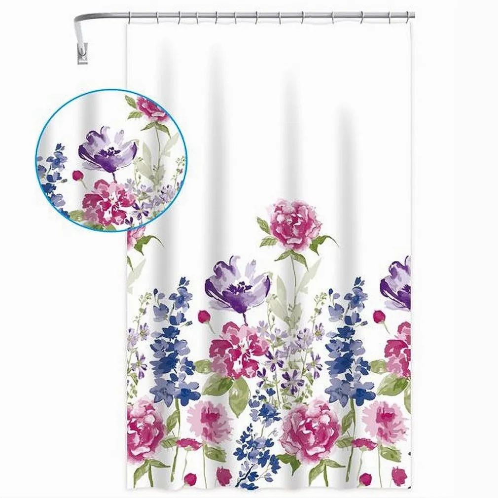 TENDA PER DOCCIA BAGNO STAMPA GARDEN FIORI FLOREALE 240X200CM CON 12 GANCI 87570